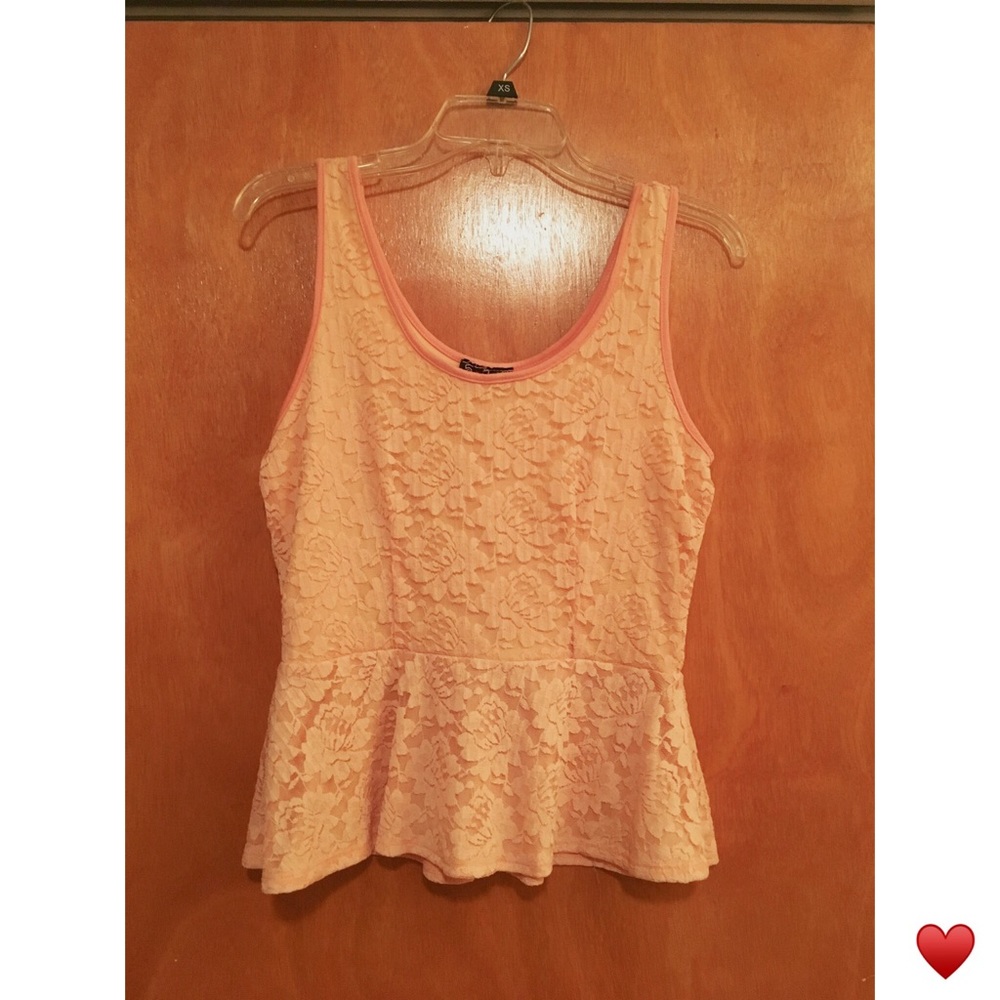 Salmon color floral blouse